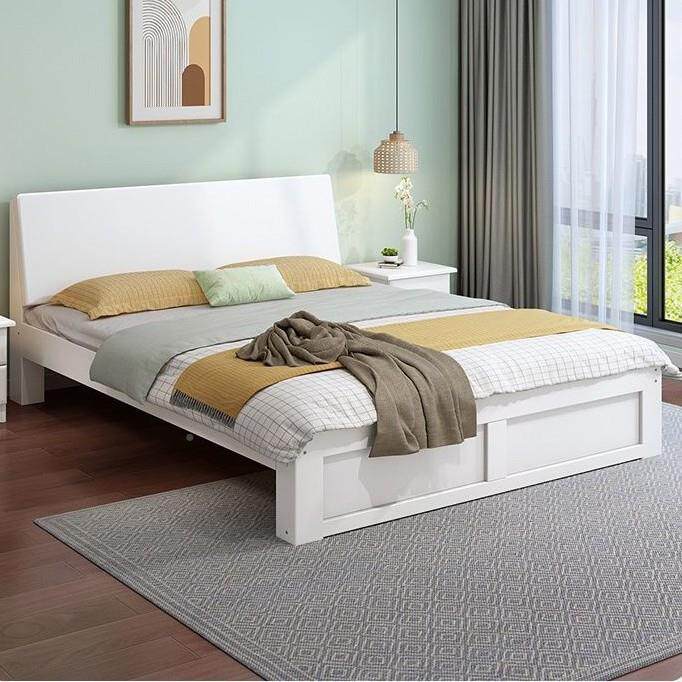 实木现床代简约1.5m双人18米经济型出租房FQM用1m.单人床1.简2易