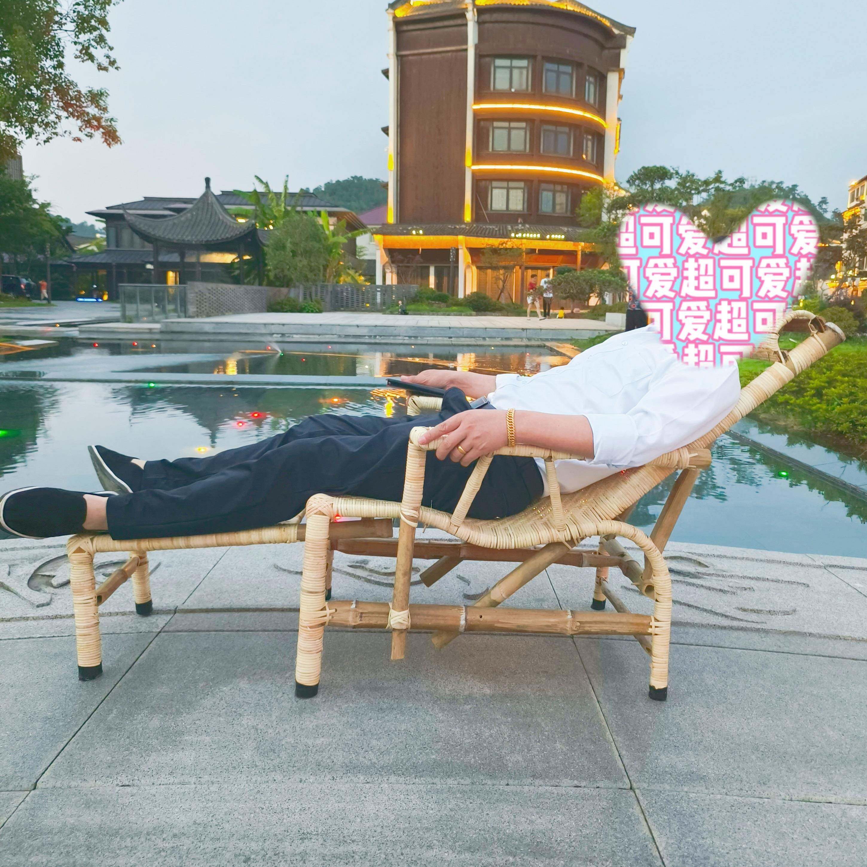 躺背FXV椅老天然藤椅单人老式人椅办公躺午休靠椅竹椅子懒人休闲