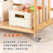 印机架子置物架打th$ s可移动桌下收纳柜家用厨房厅储物架竹木