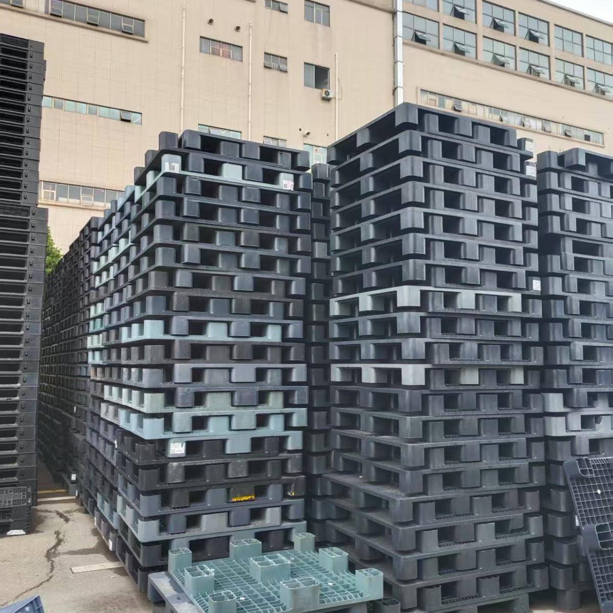黑色平板九脚塑潮料托盘1000*00垫0适合防FBK1板货物运输