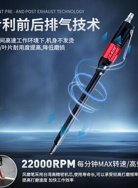 黑鹰工业级刻磨L机模具深腔抛光2气动加MRU长杆打磨机YCA-62-10寸