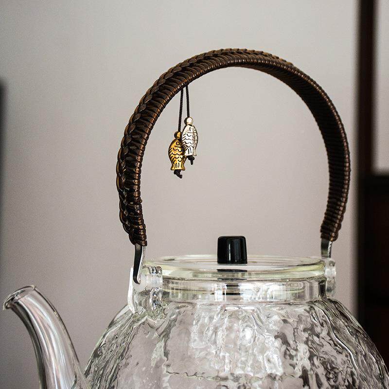 提梁壶蒸煮茶煮明茶炉玻璃红泡YYH-A78茶壶茶器耐高温火煮茶茶具