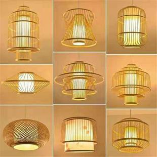 东台亚南卧室阳茶楼灯笼榻榻米灯YE471具手工编织竹艺吊吊灯厂家
