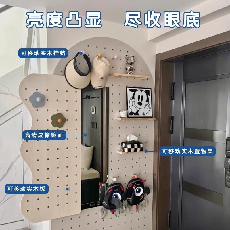 创意架实木图案洞洞板置架户玄关挂板入隔板墙hHe3nwa5物面收纳子
