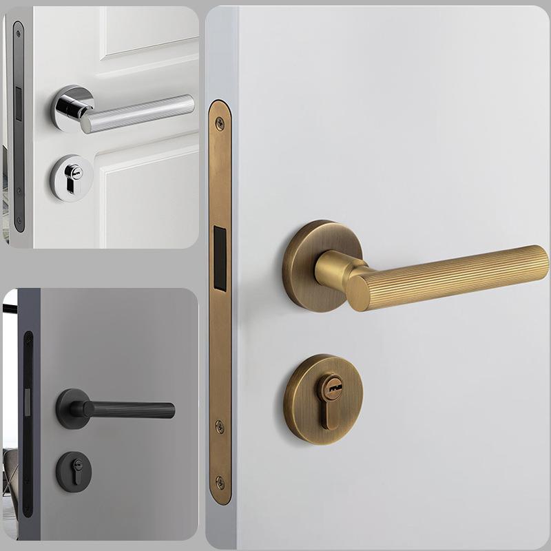 法轻式奢卧室门锁简约现代室房间木门内把手音磁吸FT01-17静分体