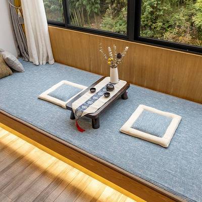 阳日窗式飘窗垫竹编台垫双面落地窗台子F9630582榻榻米乳胶款垫可