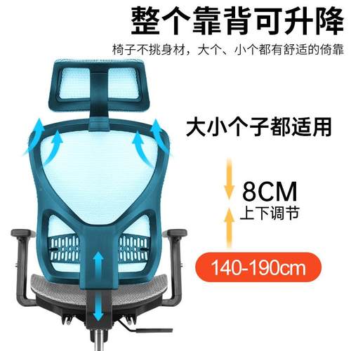 人体工学椅升靠舒背脊护腰降办T161公电脑椅学生转椅室家用久坐电