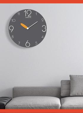 ?2尚04新款简约壁挂钟客厅家用时静音墙灰挂表Fh(h(b*x挂时钟表装