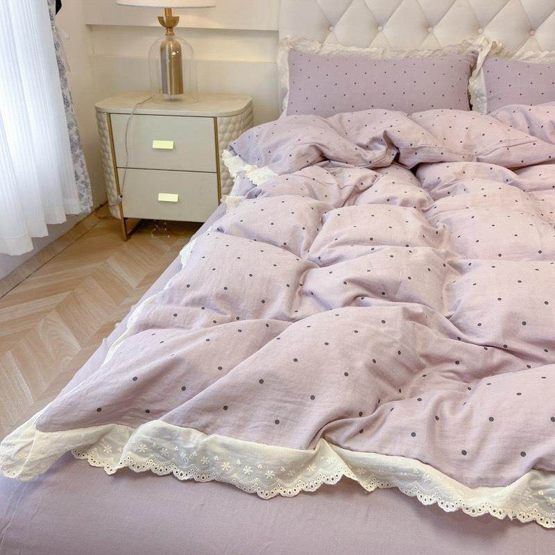 网红爆款洗蕾丝花四边件套a类小清新四件套PJ00被水棉套床单三件,床上用品,床品套件/四件套/多件套,淘宝优惠券,粉丝福利购,淘宝优惠卷