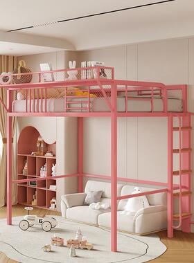 铁步艺高架床层单上E159复式二床楼置物架上床下桌错层高低床梯阁