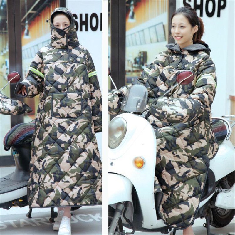 男电连车挡风被冬动季防水加x厚体保暖电耳瓶摩托女防寒护加绒带