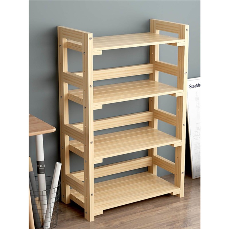 X6RO置物架实木打印机架子落地收F纳厨房阳台客厅简约书架多层