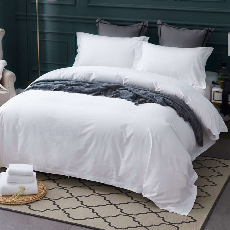 被套单件全棉纯白色五星级酒店床上用品宾馆客房专V用床单被套被