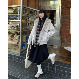 it GROUND ZERO座山雕可拆卸毛领加厚保暖防寒工装夹克式羽绒服