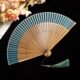 无邪 扇子和风折扇7寸纯色真丝竹扇礼品扇流苏 高档日式