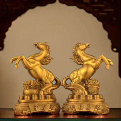 古玩收藏纯铜守财聚财马生肖马铜器工艺品家居桌面办公室装饰摆件