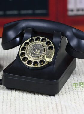 经典黑色金属旋转拨盘仿古摆件/客厅卧室摆件/机械铃声
