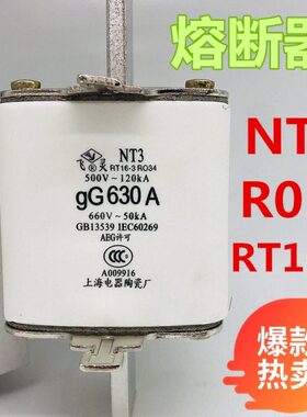 NT3熔断器RT16-3 RT36 gG630A 500A400A熔断器陶瓷保险丝熔芯660V