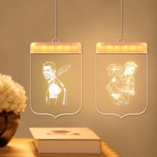 C罗内马尔梅西周边小夜灯足球球迷礼物卧室装饰台灯挂件挂画男生