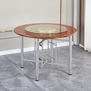 桃花芯实木加厚圆桌面板酒店饭店大圆餐桌带转盘15人20人家用圆形