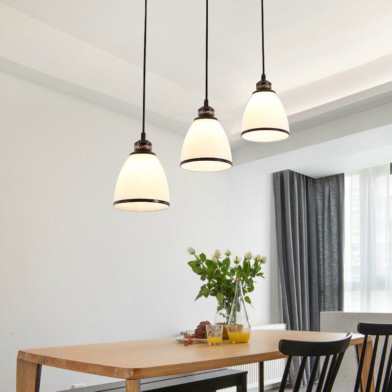 美式乡村铁艺复古个性三头餐吊灯餐厅灯简约创意吧台灯饭厅餐桌灯