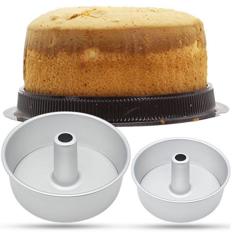 凯源戚风蛋糕模具6寸8寸中空烟囱烤箱烘焙工具阳极铝活底蛋糕磨具