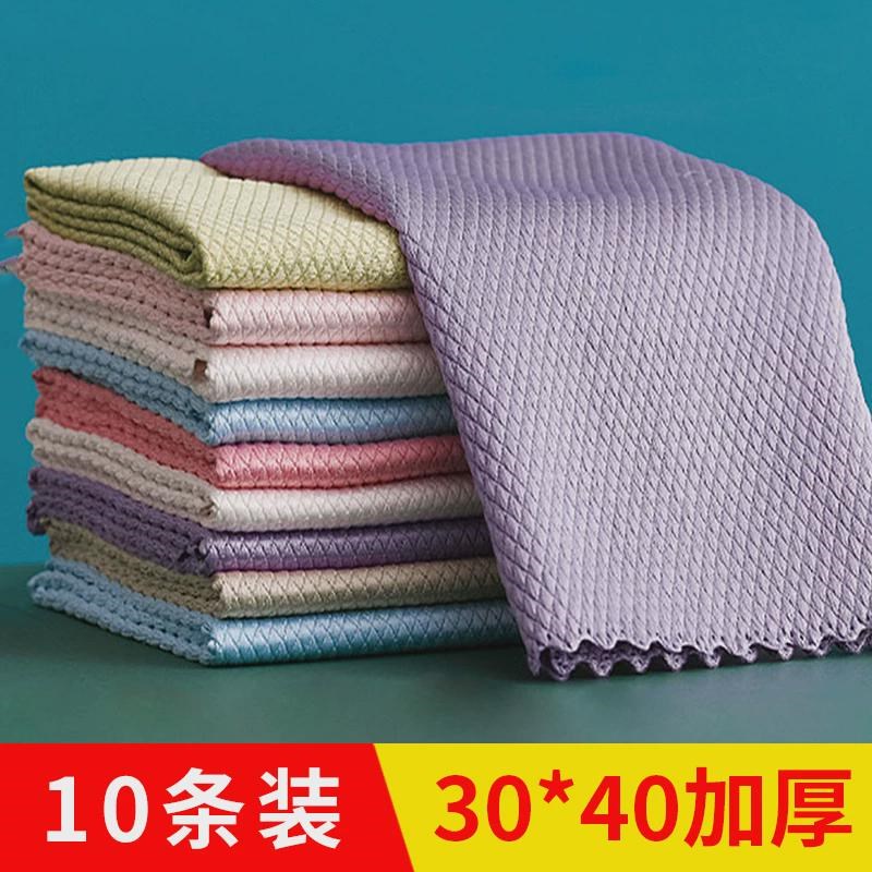 A524鱼鳞抹布擦玻璃吸水不掉毛无痕清洁毛巾家用去油保洁厨房软毛