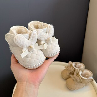 0-1岁婴儿棉鞋冬季软底学步鞋加绒3-6-12N个月女宝宝加厚保暖棉鞋