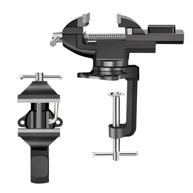 保联台钳小型多功能家用万向迷你台虎桌钳工作台小虎钳台木工夹具