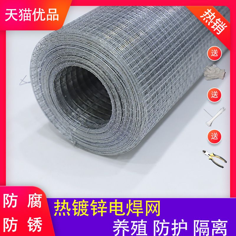 小孔热镀锌电焊网镀锌铁丝网电焊网片养殖网钢丝防护栏家用防鼠网