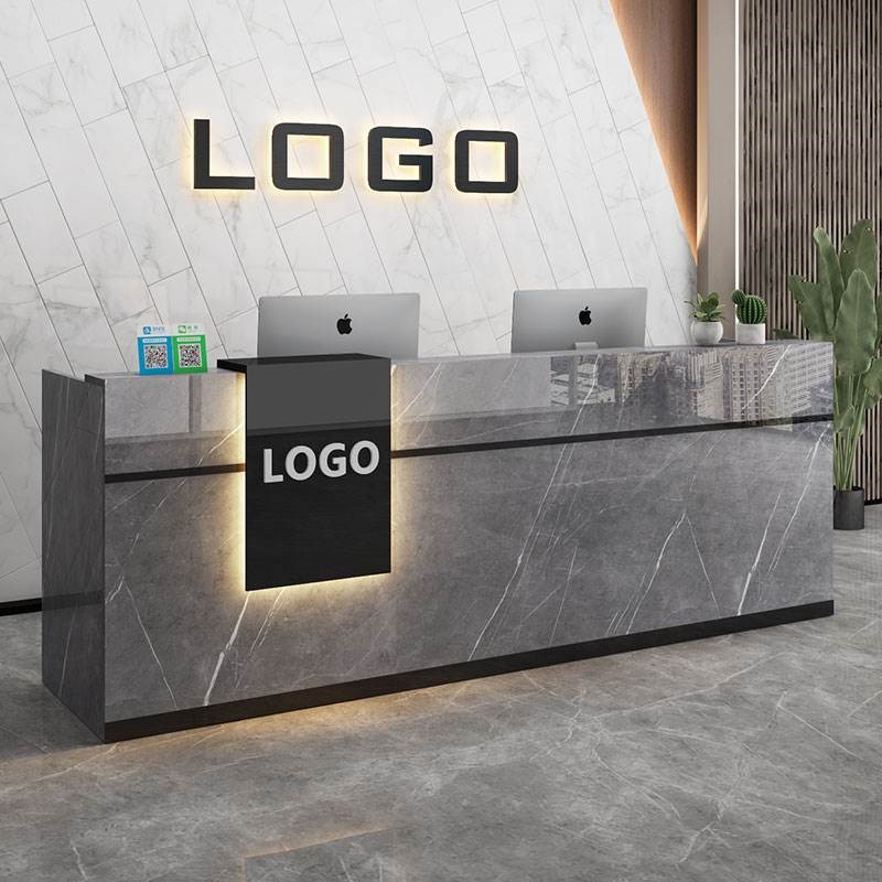 新款收银台柜台简约现代店铺小型服装便利店吧台桌公司收银前台接