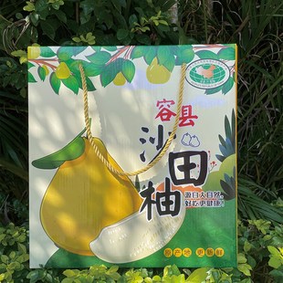 容县沙田柚纸箱蜜柚白心4个装水果包装绳提礼盒空箱