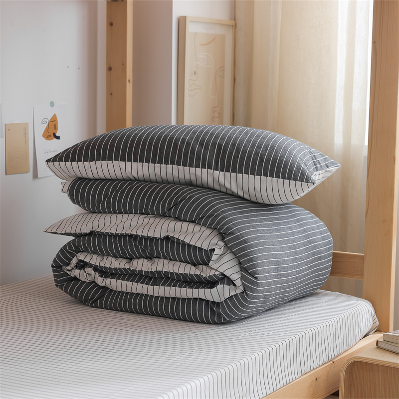 母婴级A类全棉学生宿舍单人床上三件套寝室水洗棉被套床单4件