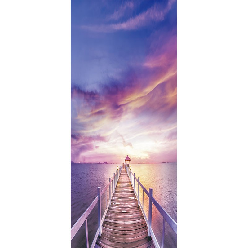 自粘现代电梯门贴翻新装饰贴纸海景简约可移除电梯保护膜防水贴画