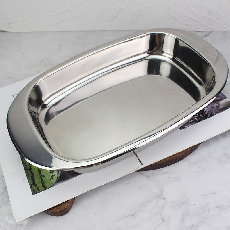 出德鼎奢鱼盘 18/10不锈钢方盘凉菜盘烤盘加厚饺子龙虾深盘水果盘,餐饮具,盘,淘宝优惠券,粉丝福利购,淘宝优惠卷