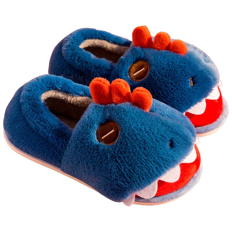 棉拖鞋女冬季包跟保暖家居室内可爱卡F通恐龙情侣家用撸猫感棉鞋