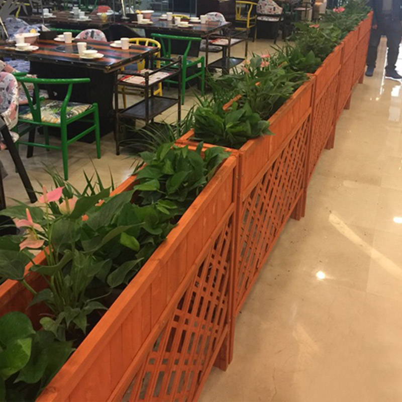 白色办公屏风隔断花架餐厅酒店餐饮绿植隔断围栏木栅栏装饰置物架