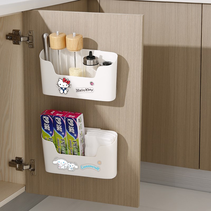 橱柜侧门内挂f壁式收纳盒免打孔储物整理盒挂墙面浴室置物多功能