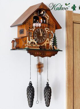 圣时嘉攀登者布谷鸟挂钟咕咕音乐欧式客厅儿童房光控止报987