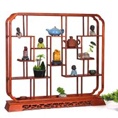 实木中式 博古架小多宝阁茶壶摆架古玩架简约现代客厅摆件置物架子