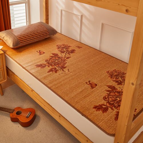 凉席夏季学生e宿舍单人上下铺1.2寝室0.9米草藤席家用1.5m床竹席