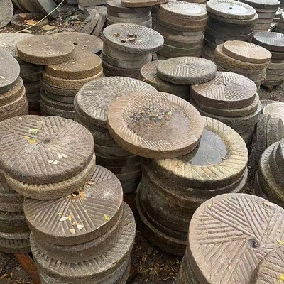 老石磨盘旧石磨片石碾盘茶台茶桌铺路石汀步石农村镇宅景观石磨
