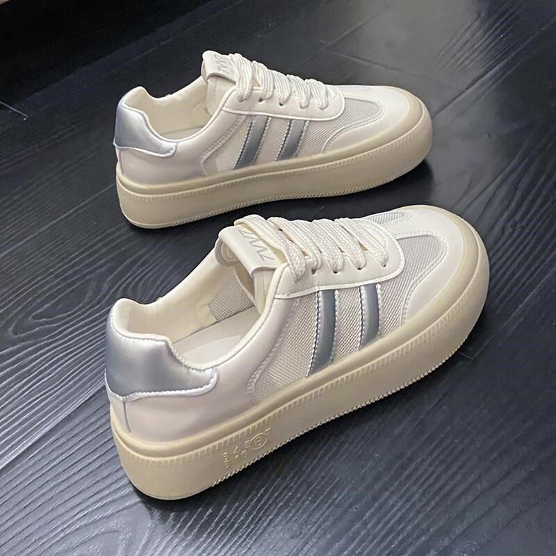 爆款粉色网面透气德训鞋女秋季2024新款平底板鞋百搭厚底小白网鞋,女鞋,时尚休闲鞋,淘宝优惠券,粉丝福利购,淘宝优惠卷