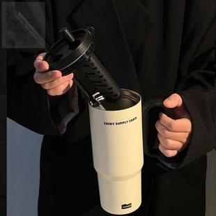 便携把手简约女保温杯大容量水杯吸管杯保冷车载冰霸茶漏杯子礼物