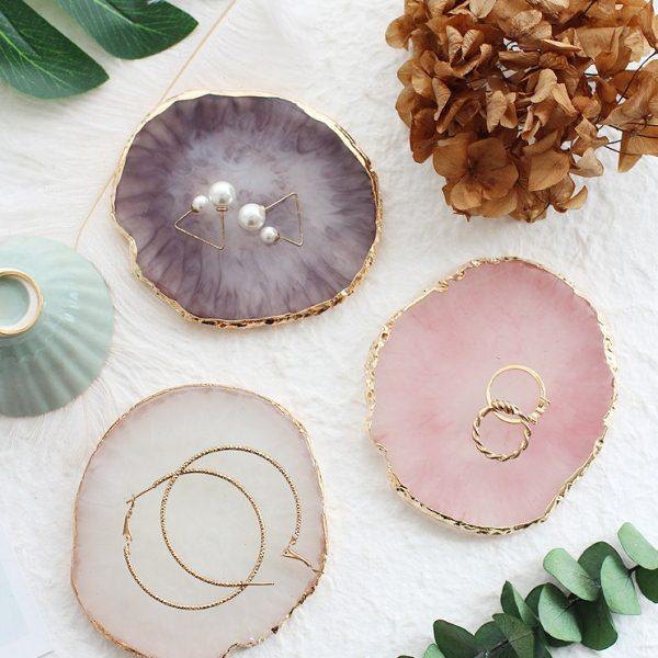 日系彩绘镀金边仿玛瑙树板脂调色盘成品展示板 饰品首饰拍摄道具,饰品/流行首饰/时尚饰品新,首饰展示架,淘宝优惠券,粉丝福利购,淘宝优惠卷