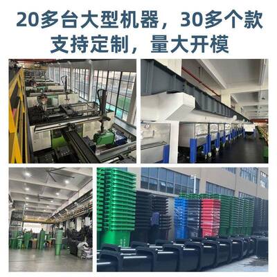 厂家120L盖带轮用高颜值商塑料垃带圾桶大环卫垃圾区号景挂车式垃