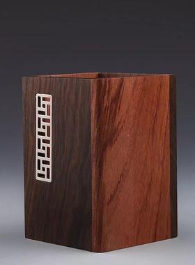 配黑檀木六君子实木夹茶勺茶道茶60740盘零件普茶壶洱茶刀养笔