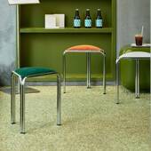 梳中钢古可叠放餐凳不锈包豪斯餐凳子设计wys感备用椅三角凳复古