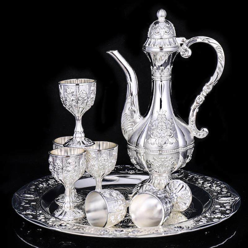 酒轻奢色壶精致银古酒代樽白酒杯黄无品牌/酒壶家用创意婚庆酒具