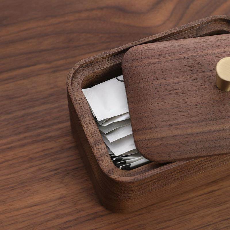 黑胡桃木牙线收纳盒木质北欧247高档用家桌面牙筒棉签盒签实创意,收纳整理,首饰盒,淘宝优惠券,粉丝福利购,淘宝优惠卷